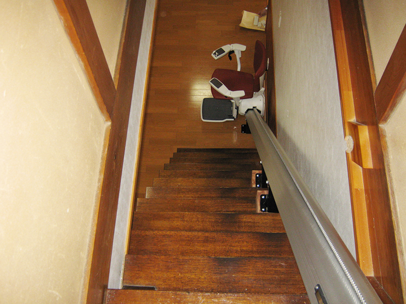 階段昇降機上からの図